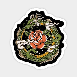 dragon defend rose Magnet