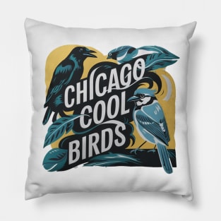 Chicago Cool Birds Pillow