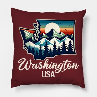 Washington State USA Outdoors Pillow