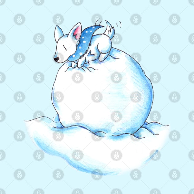 A Fluffball on a Snowball by KristenOKeefeArt