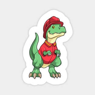 Dinosaur as Firefighter with Fire helmet Magnet