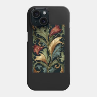 Floral Garden Botanical Print with Fall Gold Flowers and Leaves Phone Case