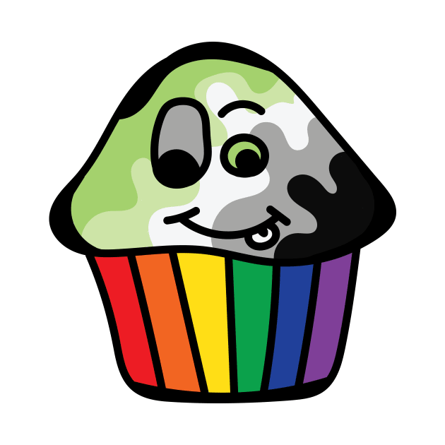 Aromantic Pride Rainbow Cupcake by BiOurPride