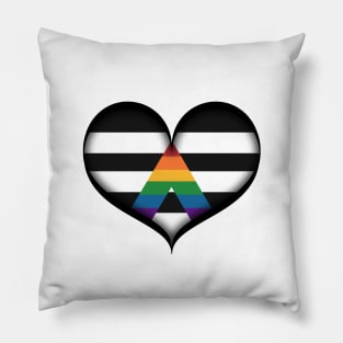 Large Vector Heart in LGBT Ally Pride Flag Colors Pillow