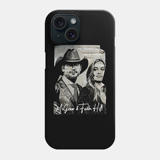 Tim McGraw & Faith Hill 80s Vintage Old Poster Phone Case by Hand And Finger