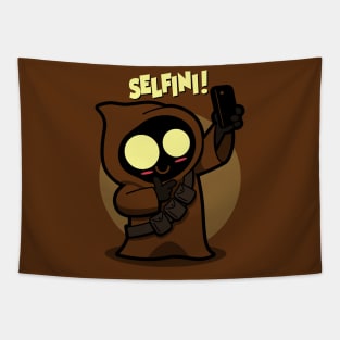 Selfini Cute Funny Alien Taking A Selfie Tapestry