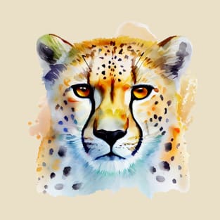 Cheetah Art, Watercolor Painting T-Shirt