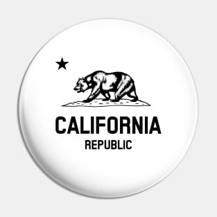 California Republic 'bear flag revolt' - black print Pin