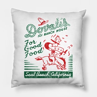 Dovali's Ranch House, Seal Beach   -- Retro Mid Century Aesthetic Pillow