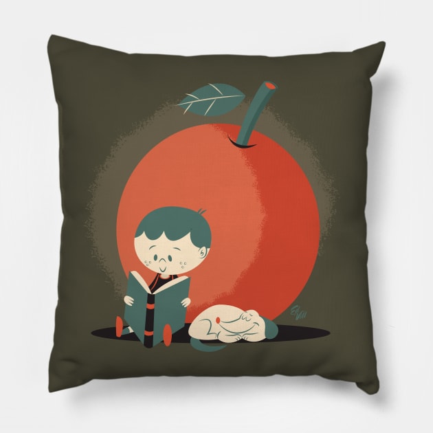 Orange reading Pillow by edvill