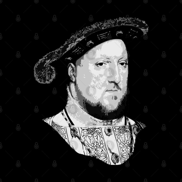 King Henry VIII Black and White by Nerd_art