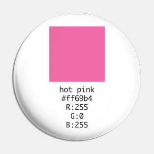 Hot Pink Hex and RGB Code Pin