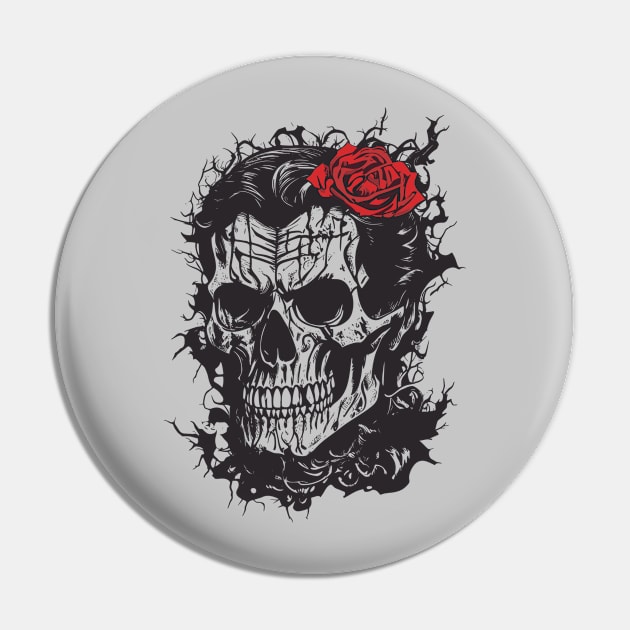 Skull Rose of Death Pin by NONGENGZ