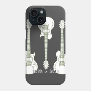 WHITE GUITAR CLASSIC ROCK N ROLL MUSIC Phone Case