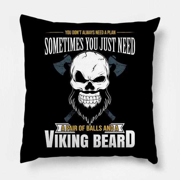 A Pair of Balls and A Viking Beard Pillow by Acroxth