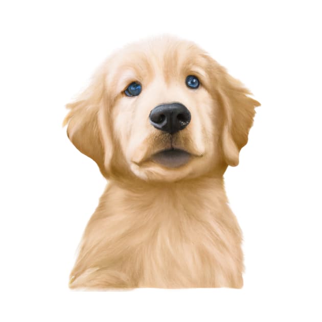 Cute Golden Retriever Drawing by Play Zoo