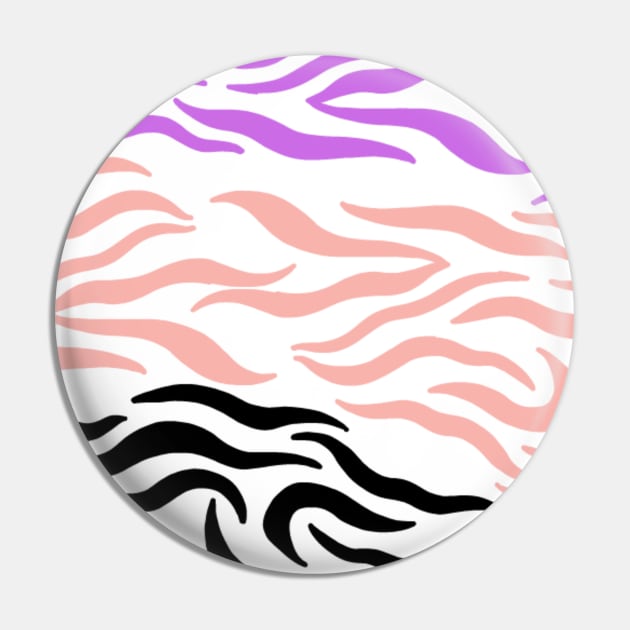 Violet Pink Black wavy pattern in Whte Pin by Shineyarts