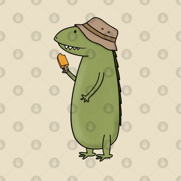 Lizard Monster with Popsicle by Coconut Moe Illustrations