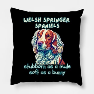 Welsh Springer Spaniels stubborn as a mule soft as a bunny Pillow