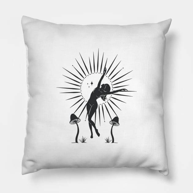 Dancing Sun Goddess Pillow by studioaartanddesign