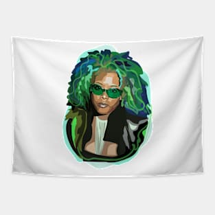 Kelis with green hair Tapestry