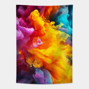 Spectrum Splash - Colorful Ink Drop Macro Abstract Art Tapestry