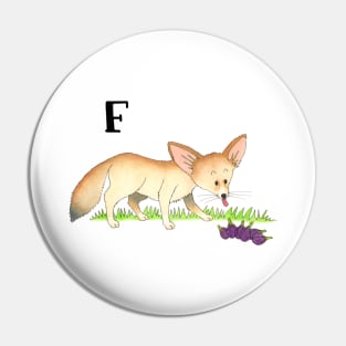 F is for Fennec Fox Pin