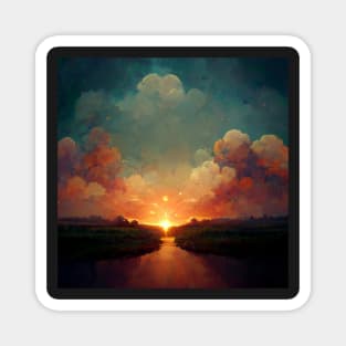 A beautiful sunset - best selling Magnet