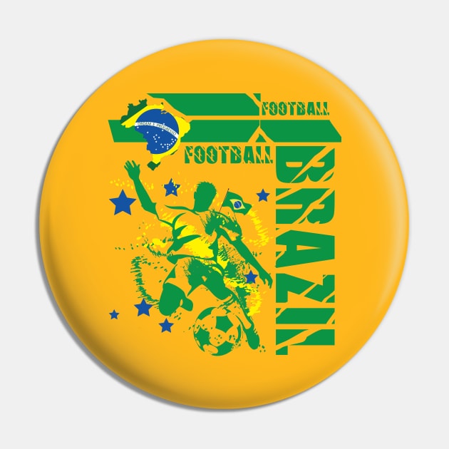 Brazil Football Brazilian Flag Fan Memorabilia Pin by CGD