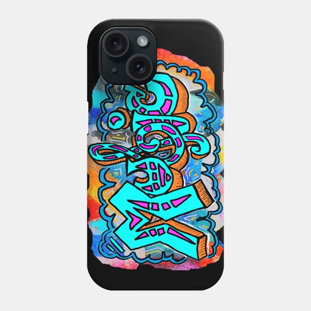 Music,blue,graffiti by LowEndGraphics Phone Case by LowEndGraphics