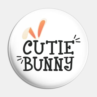 Simple Cutie Bunny Easter Typography Pin