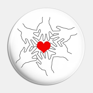 Helping Hands Heart Pin