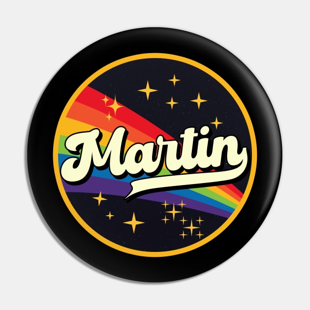 Martin // Rainbow In Space Vintage Style Pin by LMW Art