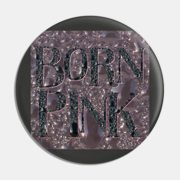 Born Pink FAN ART in Venom Droplets Black Font Dominant - Pink Pastel Background Pin by Allisheyon