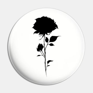 Simple Rose Silhouette Pin