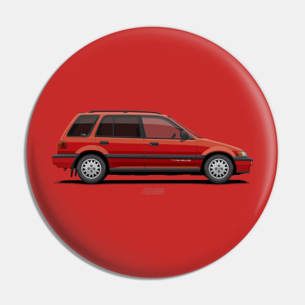 Civic Shuttle Wagon Mk4 Red Pin by ARVwerks