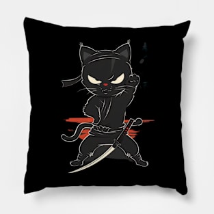 Cat Ninja Stealth Purr-fect Fury Pillow