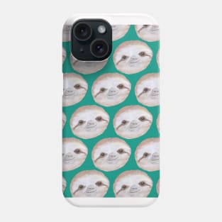 Sloth Neck Gator Cute Sloth Faces Teal Sloth Phone Case