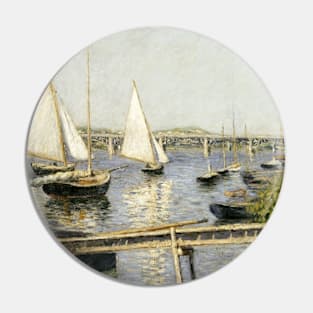 Sailing Boats at Argenteuil by Gustave Caillebotte Pin