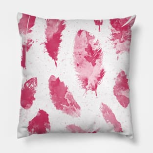 Pink Feathers Pillow