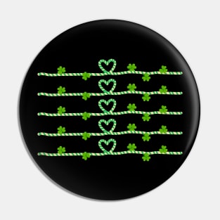 St Patrick's Day Heart Line Pin