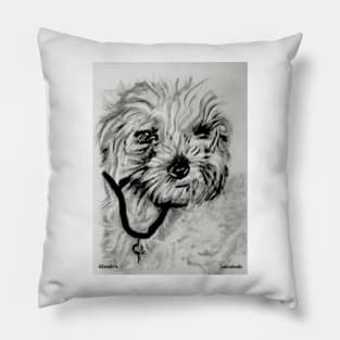 Hand drawn 'Labradoodle' portrait Pillow