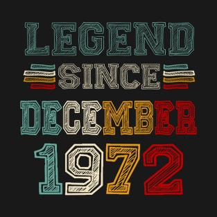 51 Years Old Legend Since December 1972 51st Birthday T-Shirt