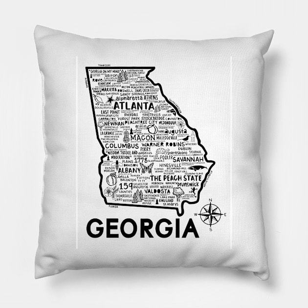 Georgia Map Pillow by fiberandgloss