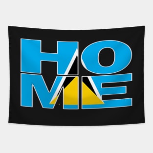 St Lucia Flag Collection Spelling HOME - Soca Mode Tapestry