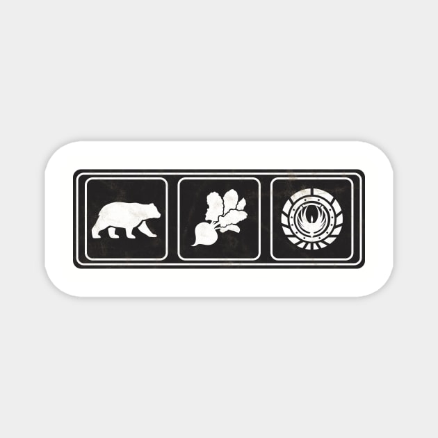 Bears, Beets, BSG Magnet by BignellArt