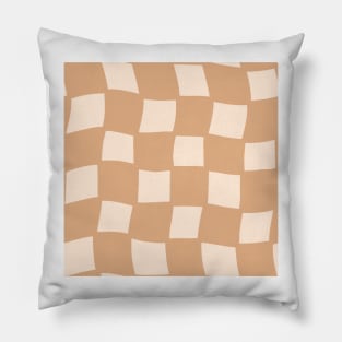 Abstract Checker Board - Warm Neutrals Pillow