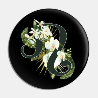 Leo Horoscope Zodiac White Orchid Design Pin