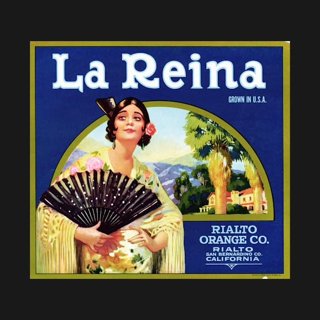 La Reina Brand crate label by WAITE-SMITH VINTAGE ART