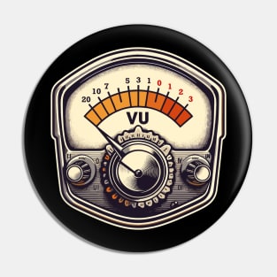 Vu Meter Vintage Retro Illustration Pin